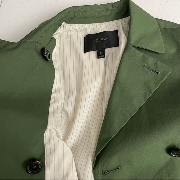 J. Crew Swing trench in Japanese cotton, cropped short Trench, Olive Khaki, OP - Picture 11 of 15